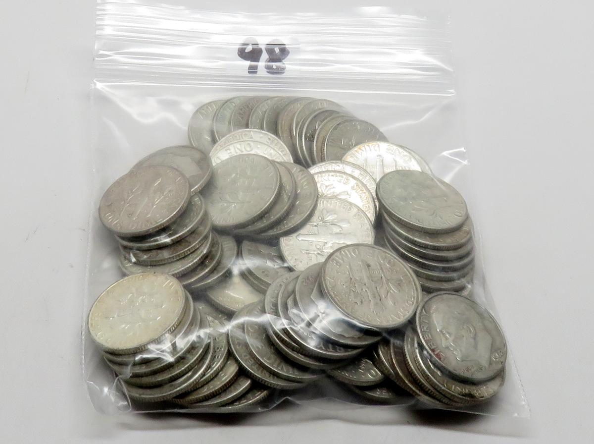 71 Silver Roosevelt Dimes assorted dates