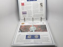 Postal Commemorative Society Statehood Quarter Collection in display book, 20 State Cards each with