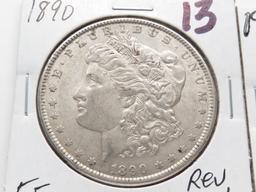 2 Morgan $: 1890 EF rev scrs, 1921D EF