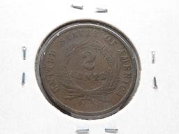 4 Two Cent Pieces: 3-1864 Lg Mt (2 VG, 1 AG), 1868 G