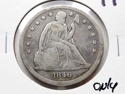 Seated Liberty Dollar 1846-O Fine, mintage 59,000