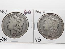 3 Morgan $: 1901 G/AG, 1901-O VG, 1901S G