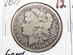 3 Morgan $: 1879 G, 1879S 3rd rev G, 1880 VG