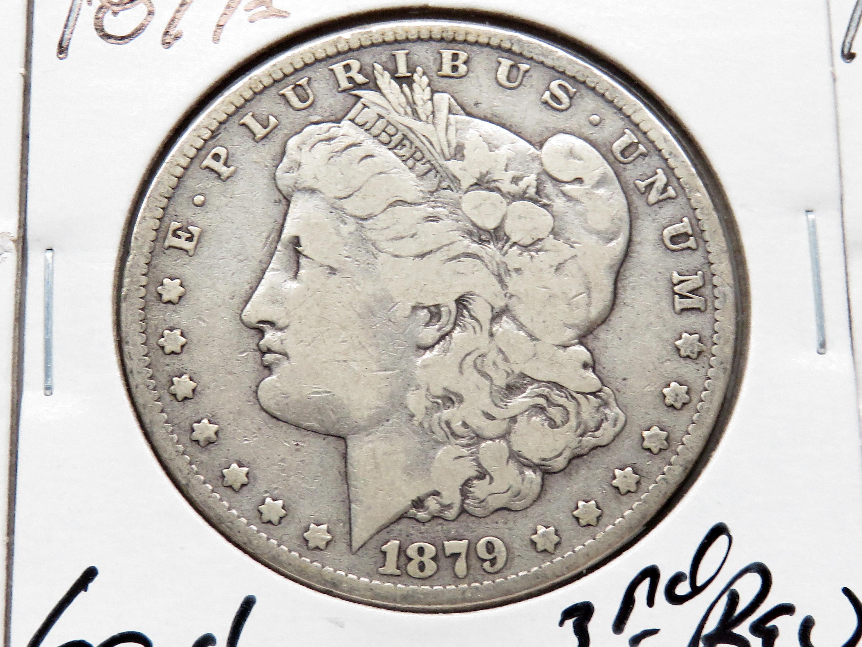 3 Morgan $: 1879 G, 1879S 3rd rev G, 1880 VG