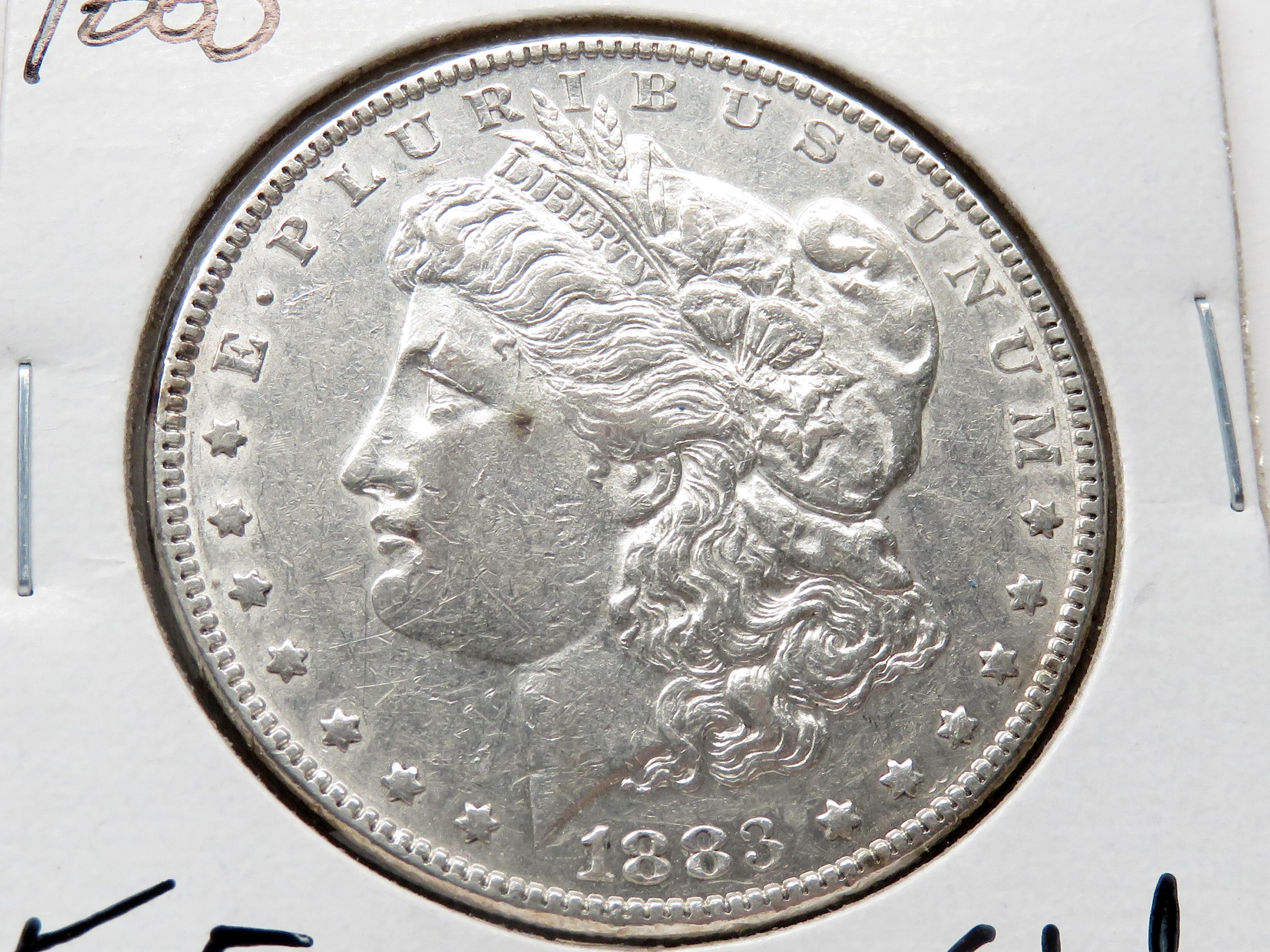 3 Morgan $: 1881 VG, 1882-O VG, 1883 EF cleaned