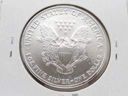 2 American Silver Eagles BU: 2007, 2008 rim toning