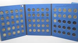 Whitman Roosevelt Dime Album, 50 Silver Coins, 1946-1964D, dt/mm unchecked, some better grade, some