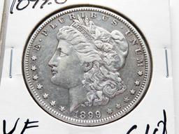 2 Morgan $: 1898 CH EF lightly clea, 1899-O VF clea