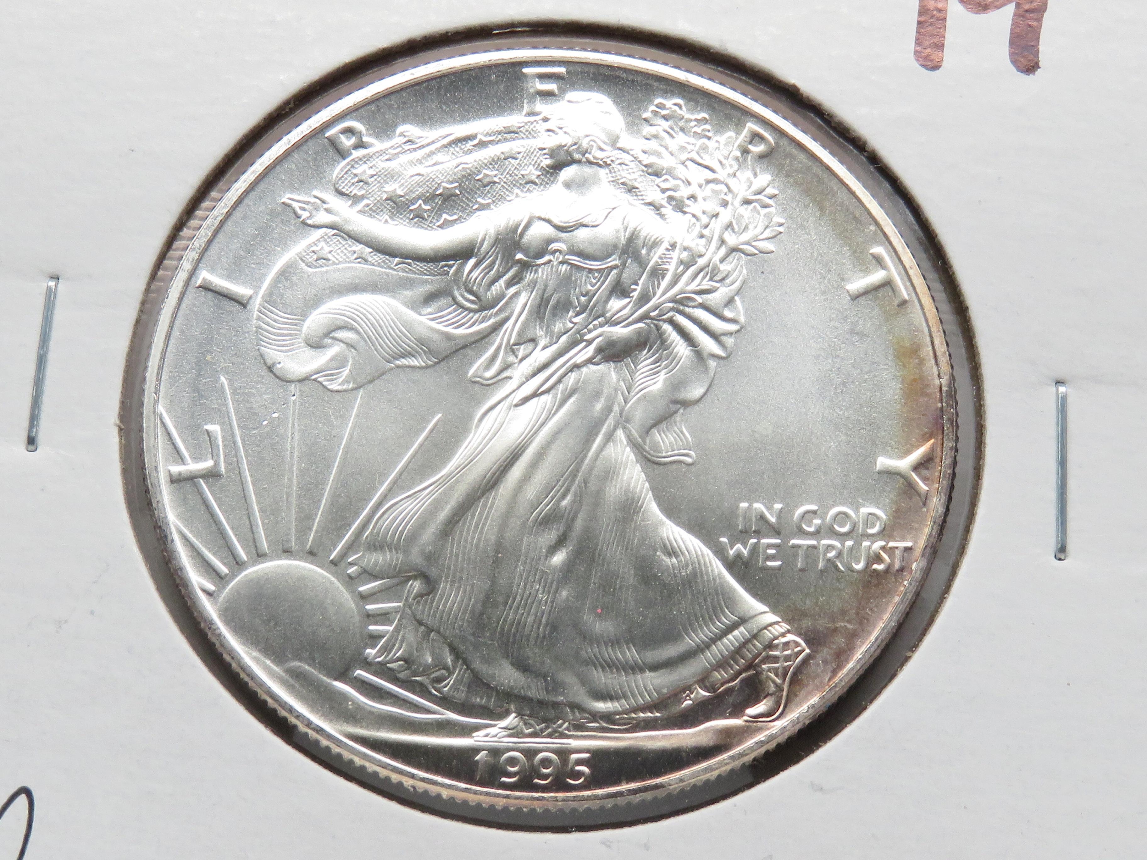 1995 Silver American Eagle BU toning better date