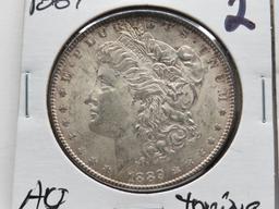 2 Morgan $ AU toned: 1889, 1921D