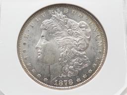 Morgan Silver $ 1878-CC PCI Mint State (Gold box)