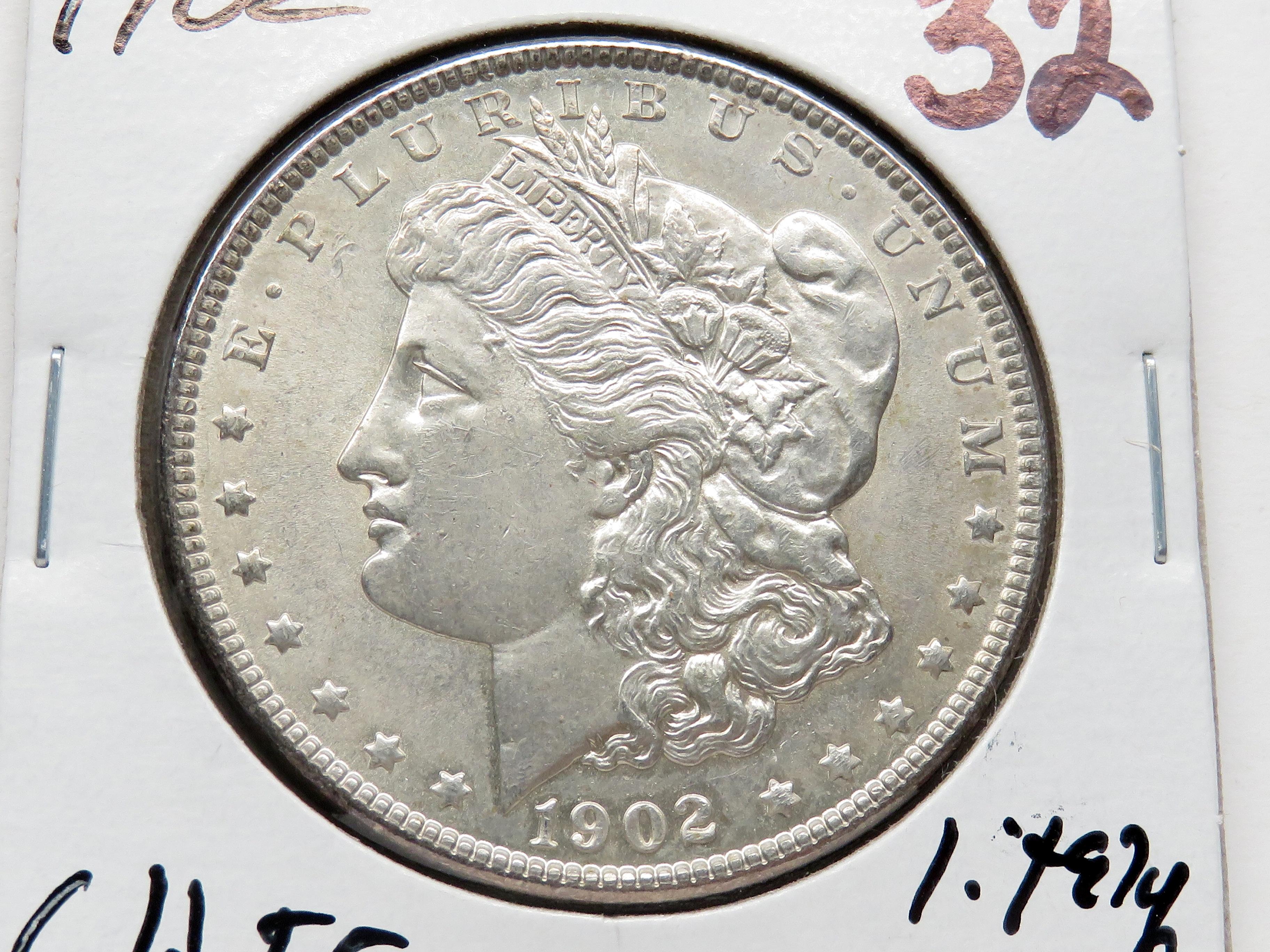 Morgan $ 1902 CH EF lightly toned better date