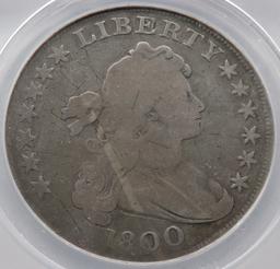 Draped Bust $ 1800 ANACS VG8 damaged graffiti, Mintage 220,920