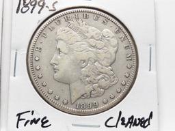 2 Morgan $: 1899S F cleaned, 1900S Good