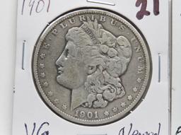 2 Morgan $: 1901 VG cleaned, 1904 EF