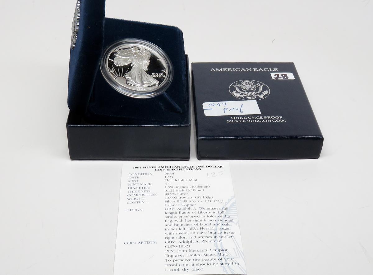 Silver American Eagle Proof 1994 complete, better date