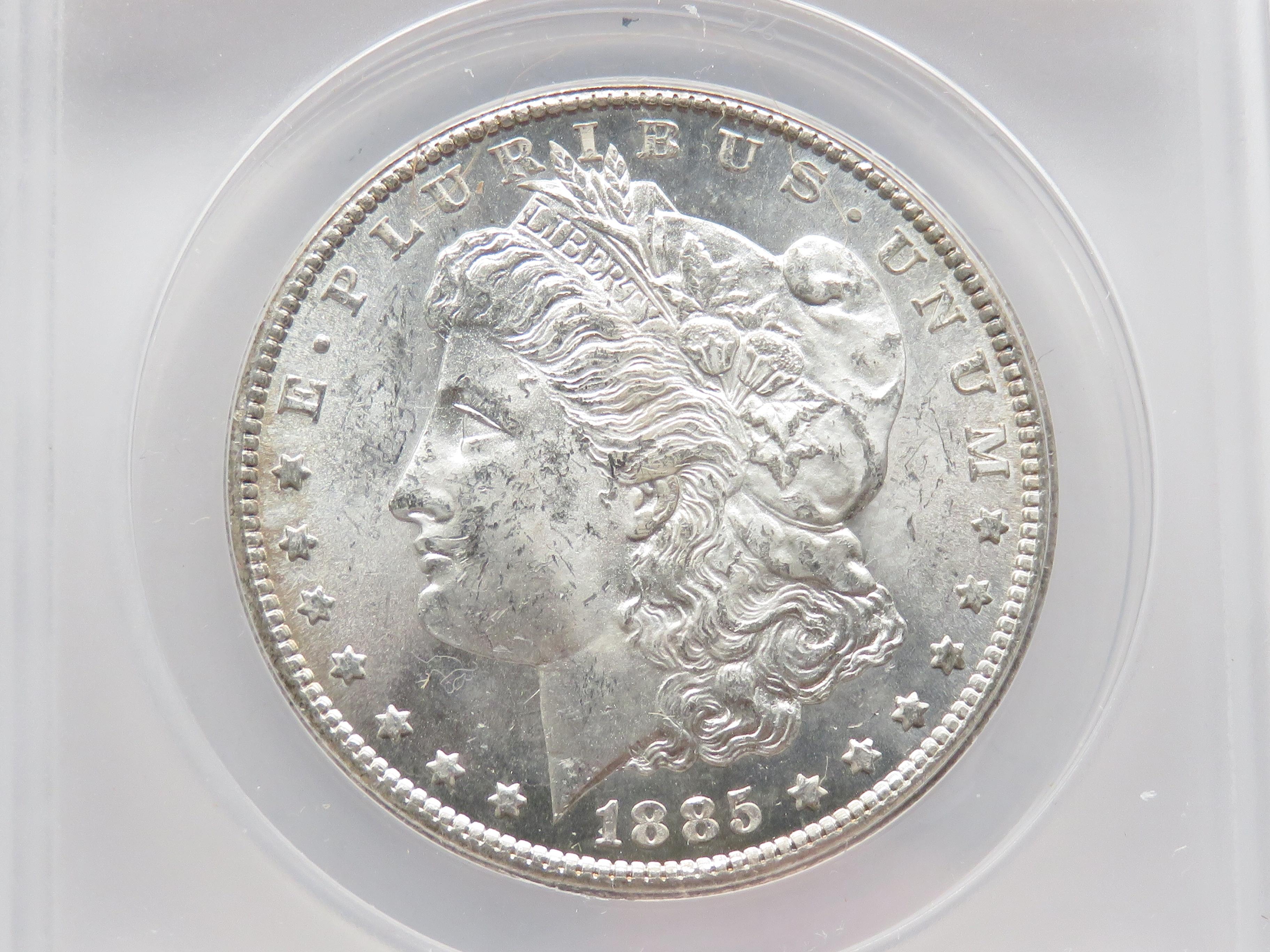 Morgan $ 1885CC ANACS MS63, better date