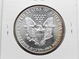 1988 Silver American Eagle CH BU rim toning