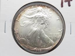 1995 Silver American Eagle CH BU toning