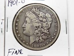 2 Morgan $:  1900-O VG, 1901-O Fine