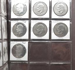 Harco Eisenhower $ Album, 1971-1978S, Unc-BU, PF & Silver PF, 31 Coins