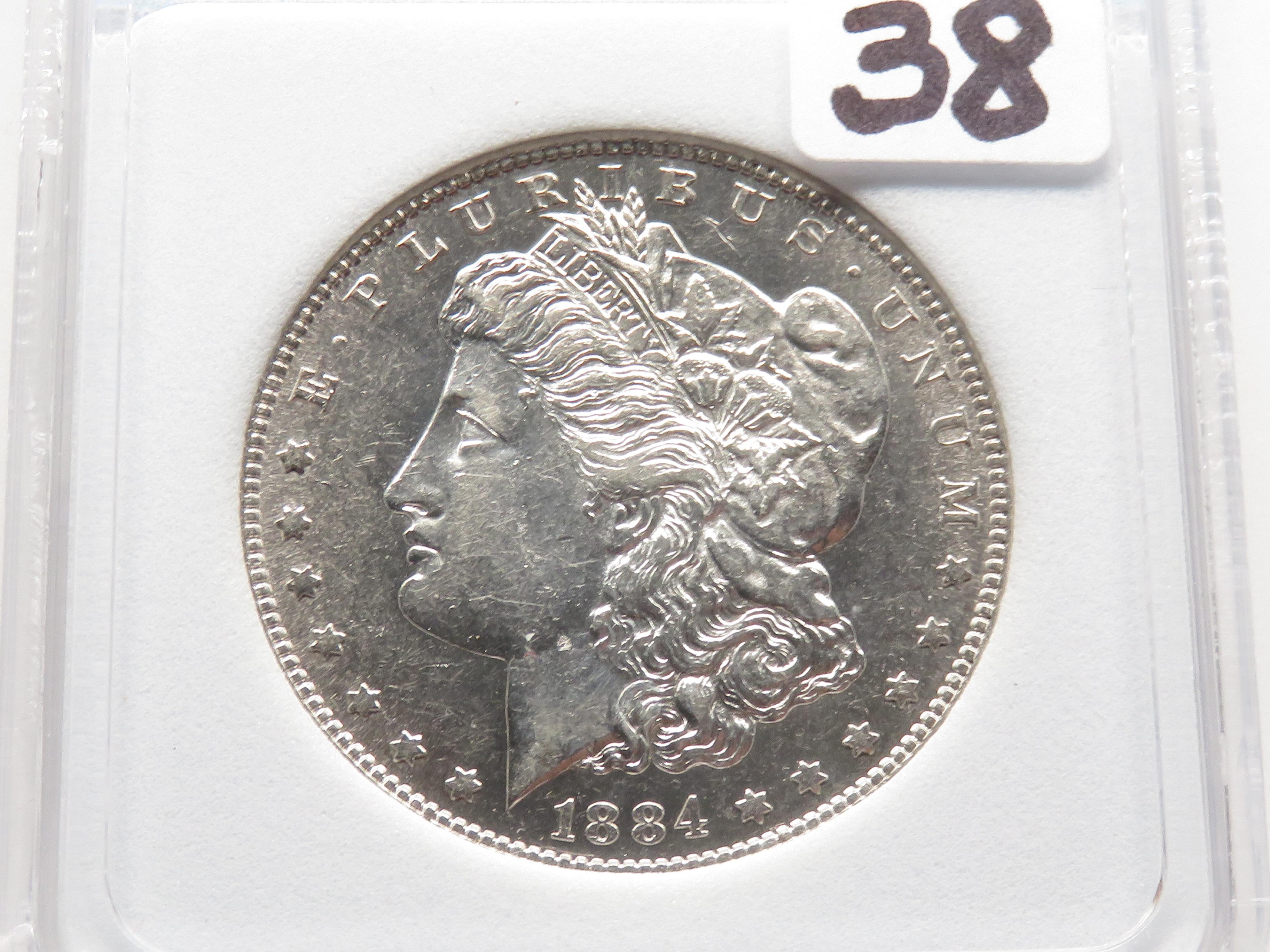 Morgan $ 1884S NNC MS62, rare