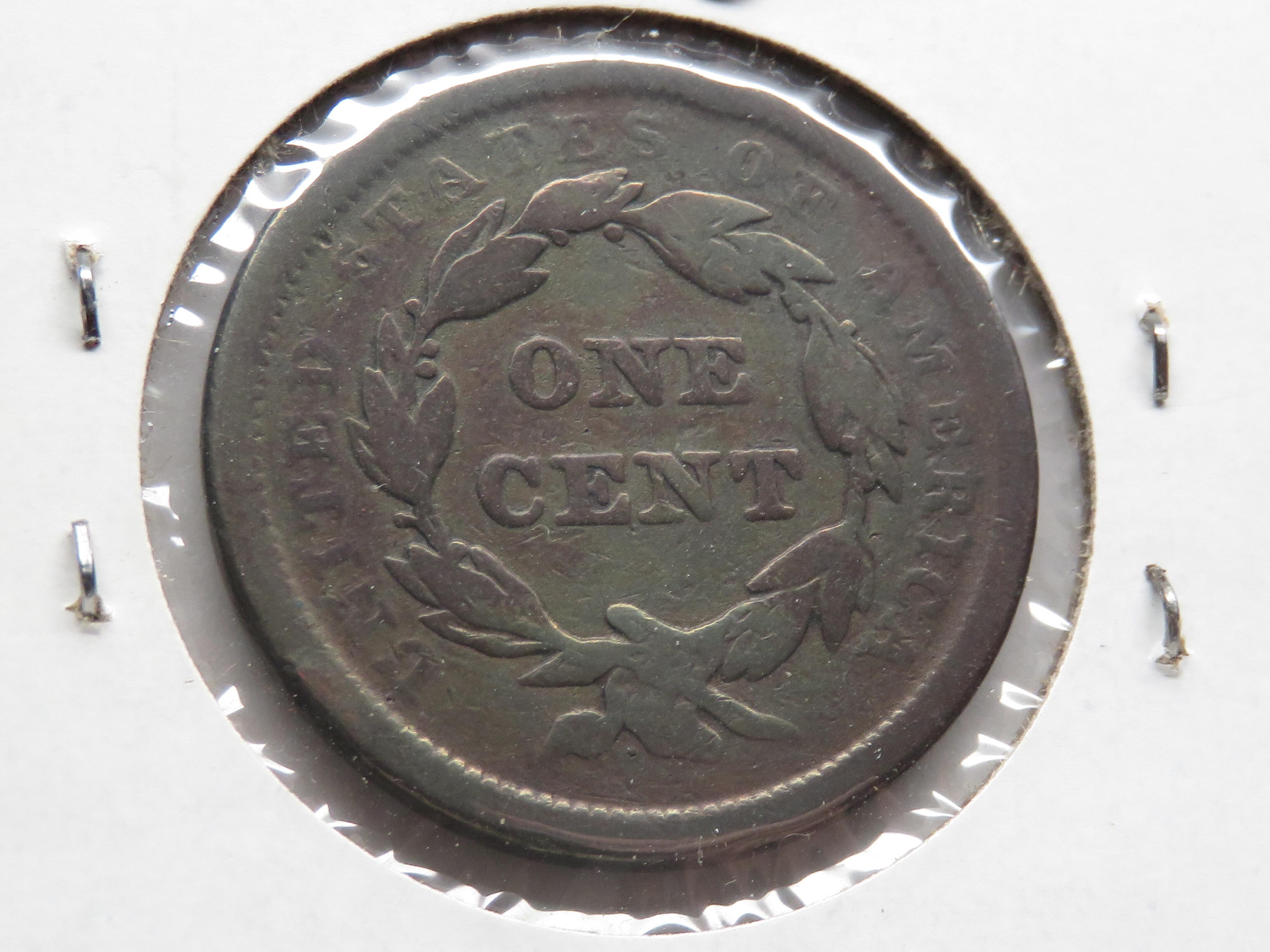 2 Braided Hair Large Cents: 1840 AG cleaned, 1841 VG
