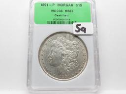 Morgan $ 1891 WOCGS MS62