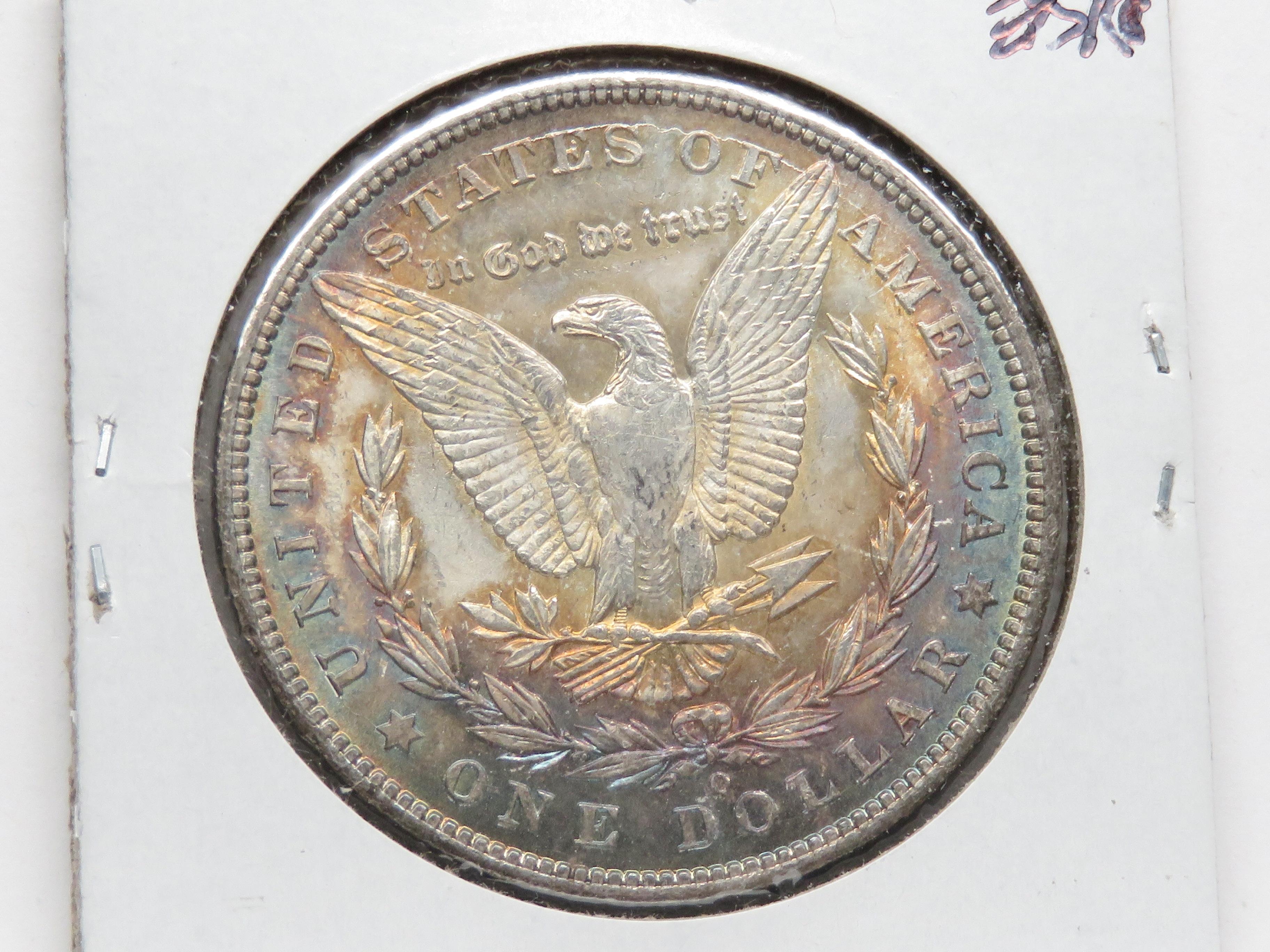 Morgan $ 1902-O Gem BU rainbow toning