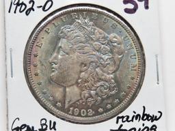 Morgan $ 1902-O Gem BU rainbow toning