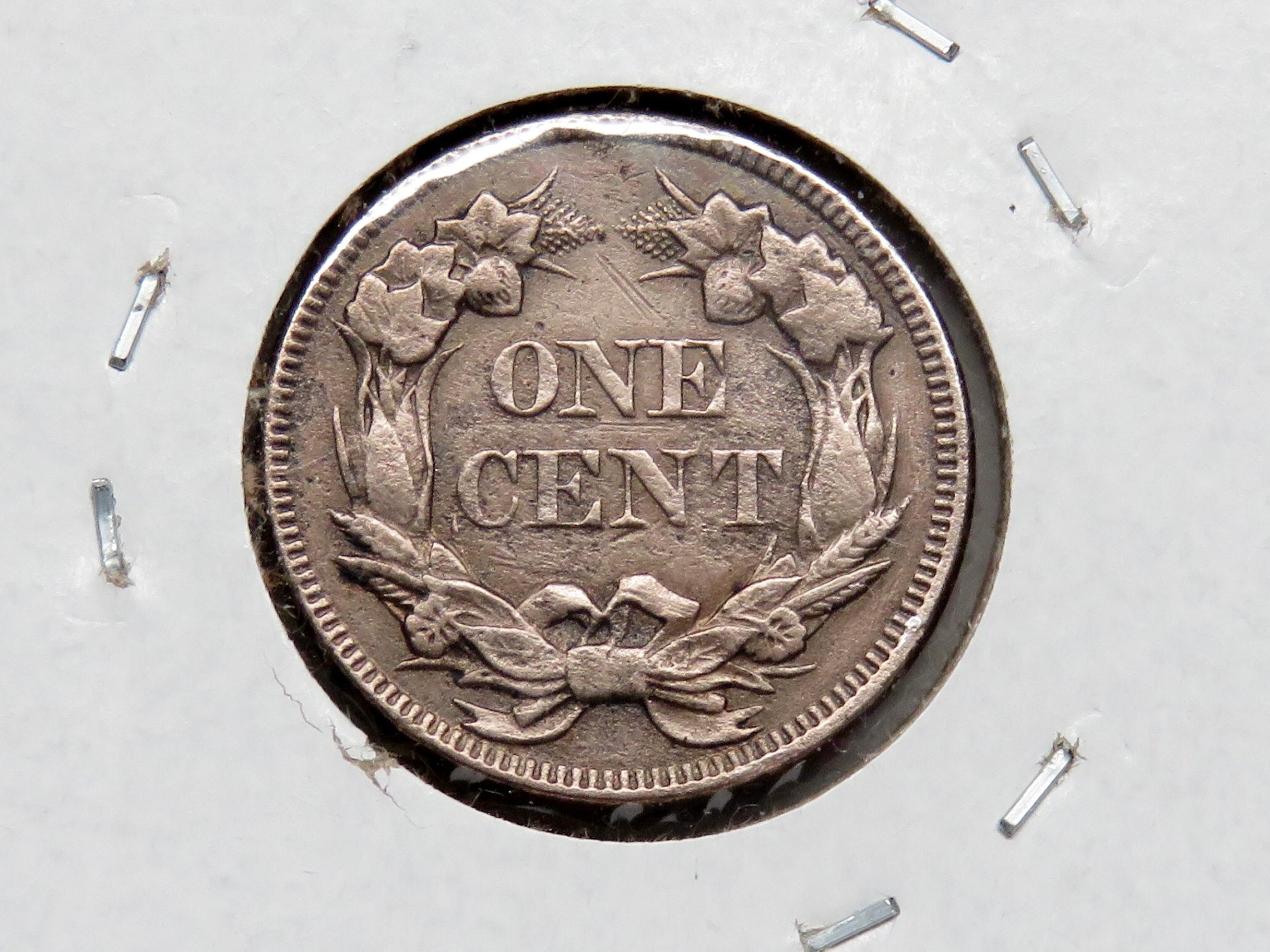 Flying Eagle Cent 1857 AU some carbon spots