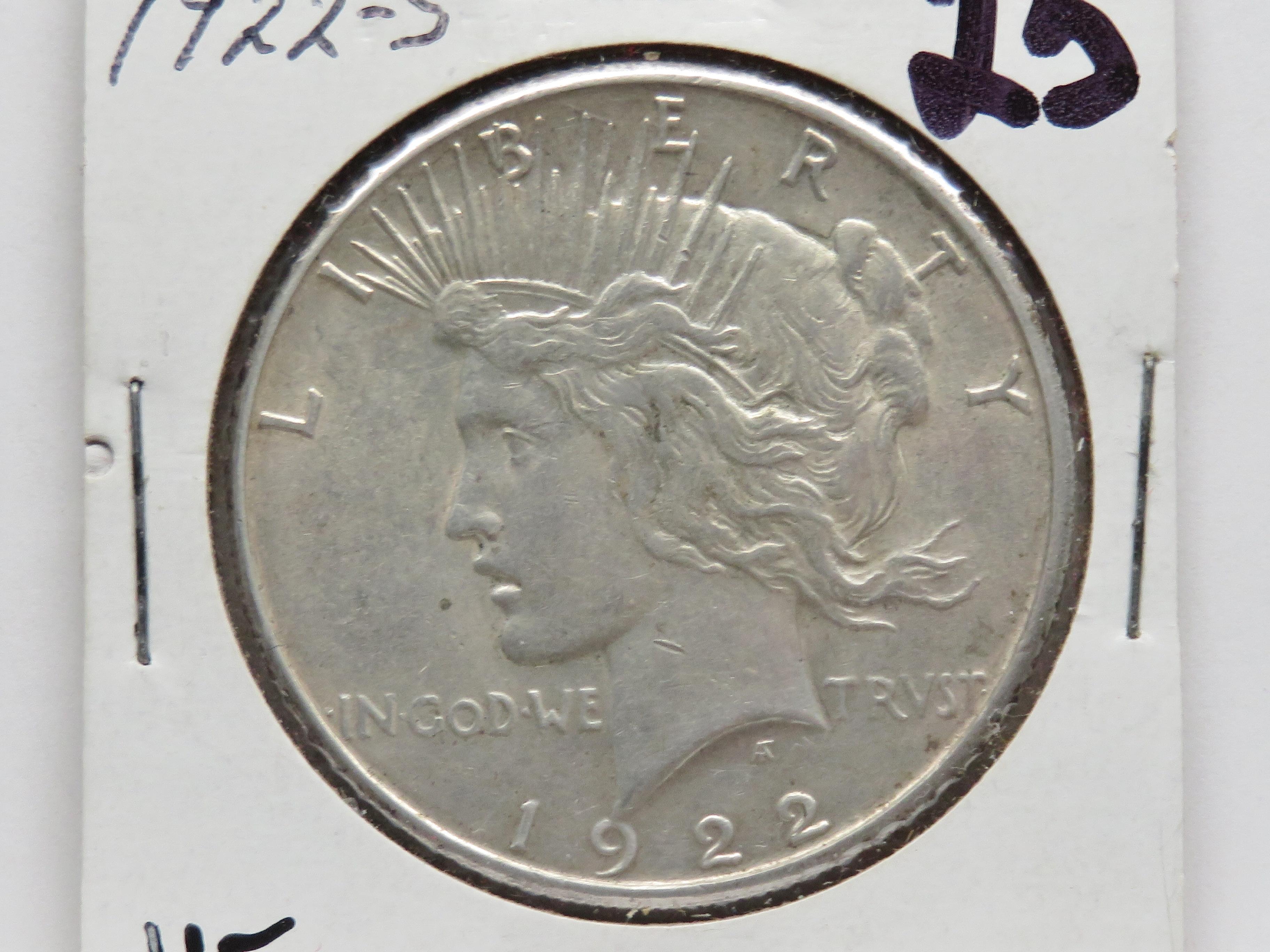 Peace $ 1922S VF