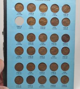 Mehrig Lincoln Cent Album, 1909 VDB-1961, Total 139 Coins ( 133 Wheat, 6 Memorial), No Keys, dt/mm u