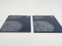 2 Whitman Lincoln Cent Albums, Total 169 Coins, dt/mm unchecked. Album 1, 1941-74S (51 Wheat, 38 Mem