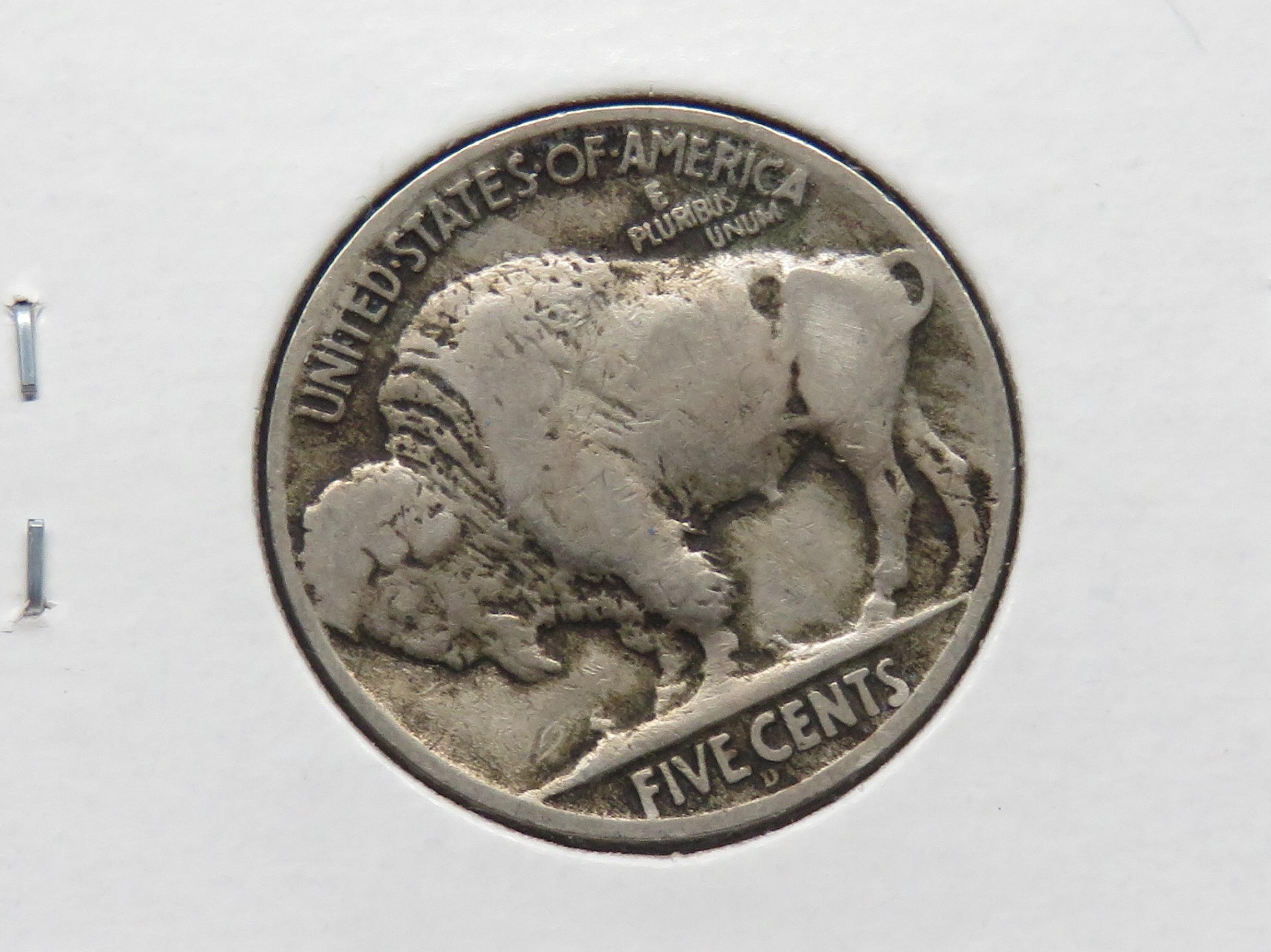 2 Buffalo Nickels: 1919 EF, 1919D Fine