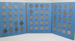 Whitman Jefferson Nickel Album, 1938-1959, 60 Coins including 11 Silver War, dt/mm unchecked