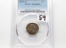 Lincoln Wheat Cent 1927D PCGS MS64 BN