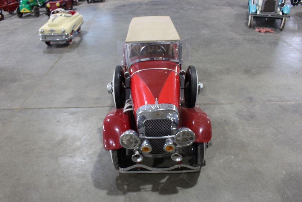 Vintage Duesenberg Special 8 pedal car, 2 seater, 5' 3" long x 23" wide x 2