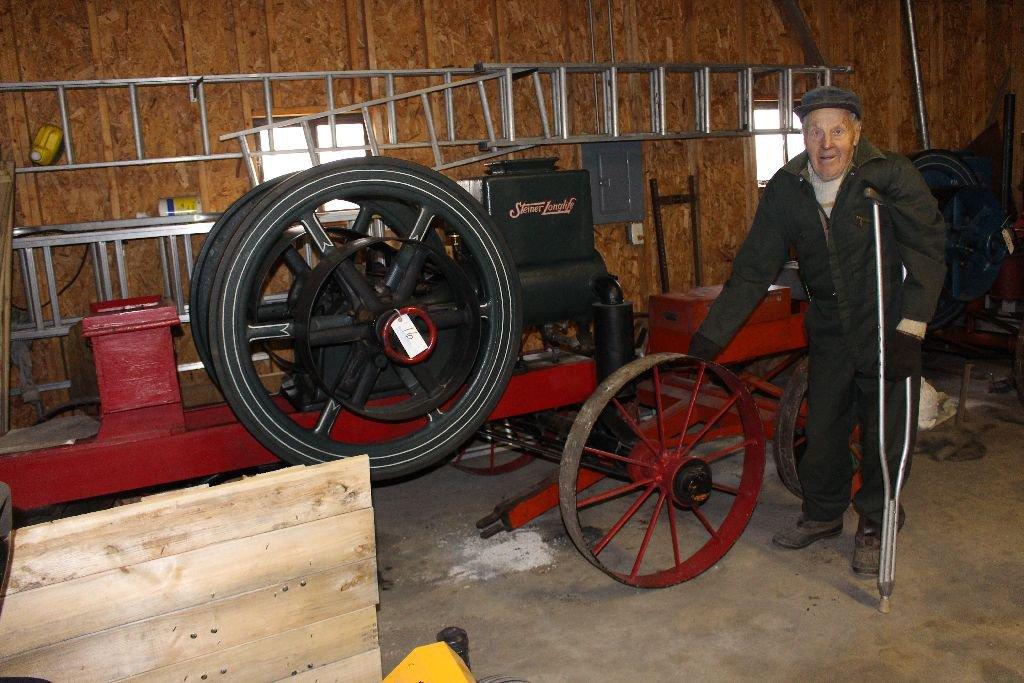 Steiner LongLife gas engine, sn 2387, 10 hp, on original trucks, one of 3.