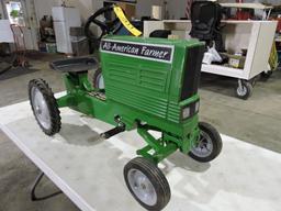 All American Farmer pedal tractor, wide front, scale model.