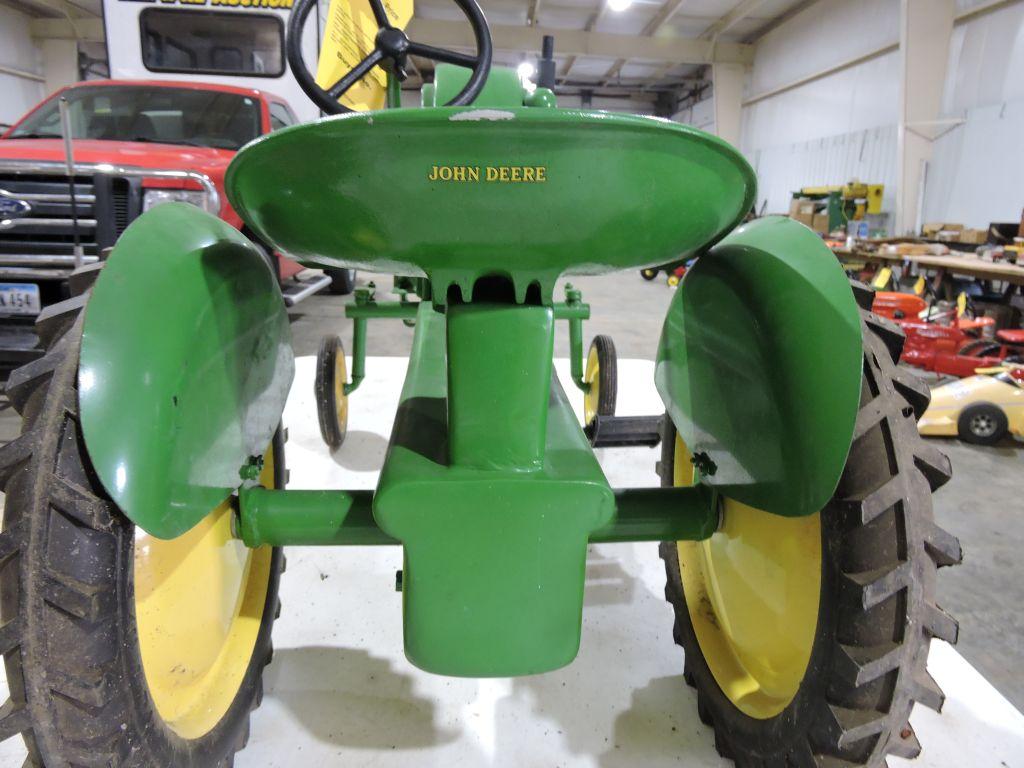 John Deere pedal tractor, wide front, scale model.