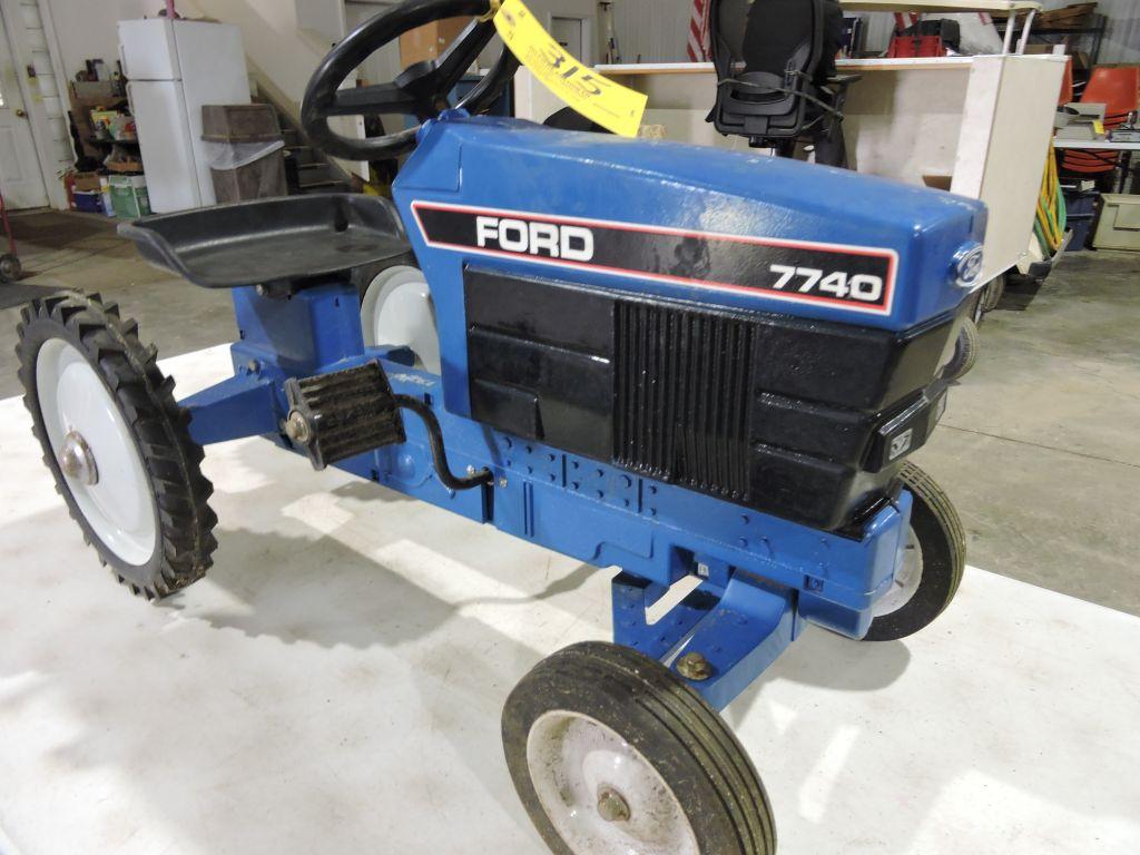 ERTL Ford 7740 pedal tractor, wide front, scale model.