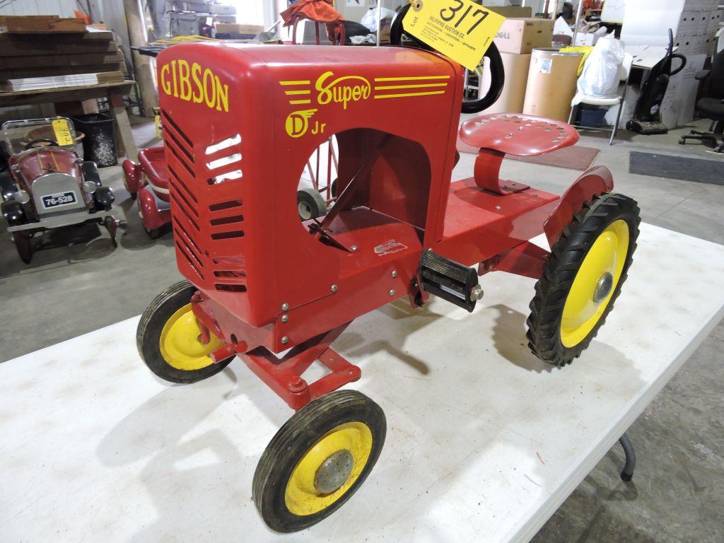 Gibson Super D Jr. pedal tractor, wide front, scale model.
