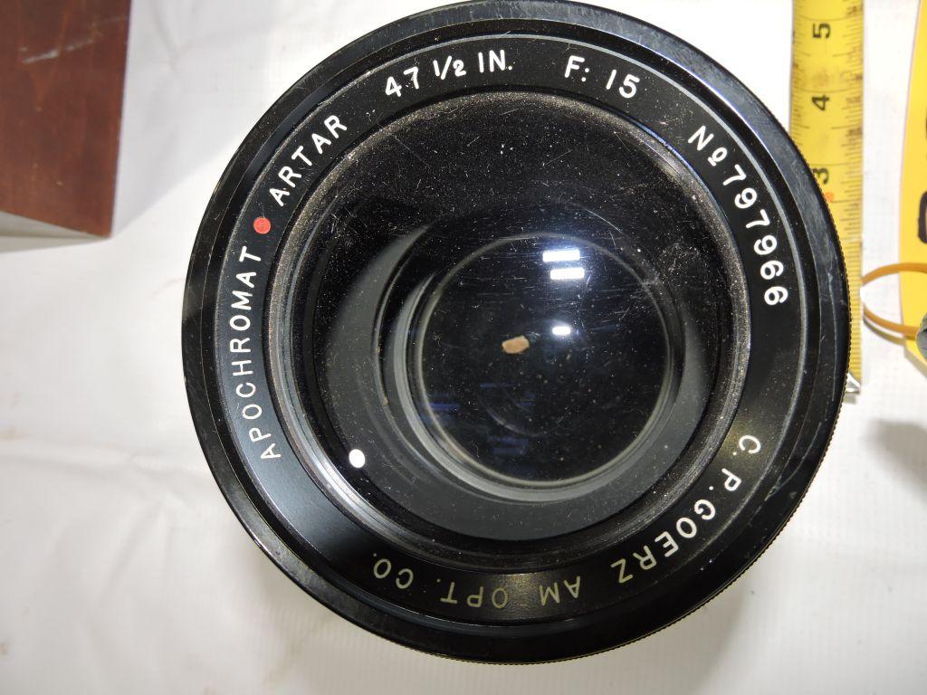 C.P. Goerz, F-15 lens, no. 797966, with box.