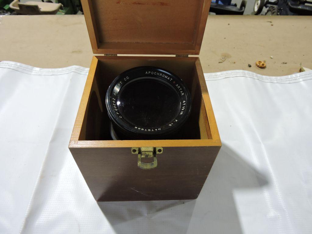 C.P. Goerz, F-15 lens, no. 797966, with box.