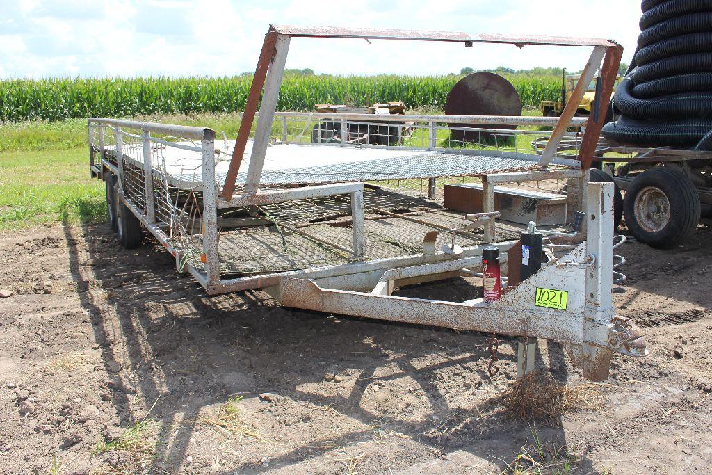 Tile Trailer, vin IA19795, holds 3 maxi rolls, tandem axle, 24' x 84".