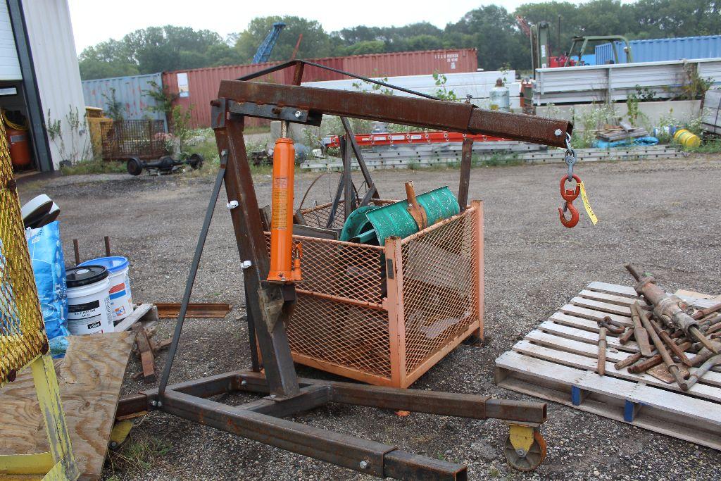 Engine Adjustable hydraulic  Hoist on Casters (cherry picker)