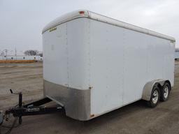 2010 Doolittle Cargomaster 7'x16' enclosed  tandem axle trailer, vin 1DGCS1