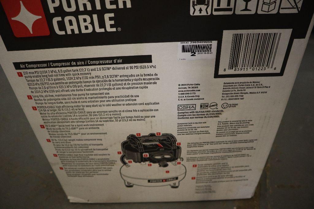 Porter Cable air compressor, 6 gal.