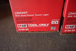 Milwaukee M12 dual power tower lights model 2132-20.